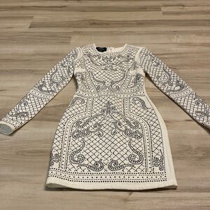 BEBE | White Rhinestone Dress